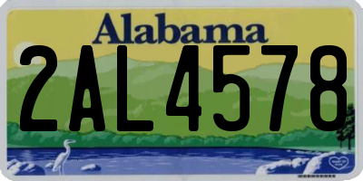 AL license plate 2AL4578
