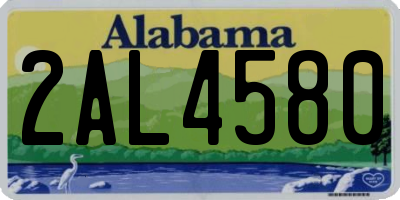 AL license plate 2AL4580