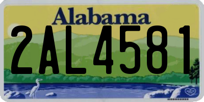 AL license plate 2AL4581