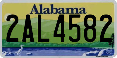 AL license plate 2AL4582