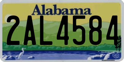 AL license plate 2AL4584