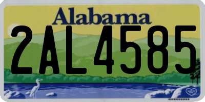 AL license plate 2AL4585