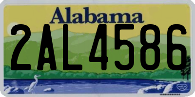 AL license plate 2AL4586