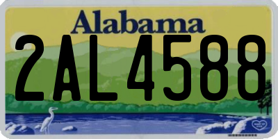 AL license plate 2AL4588