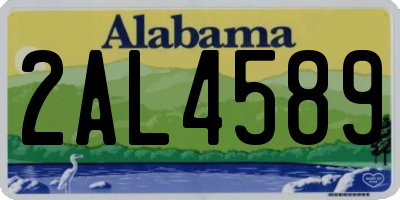 AL license plate 2AL4589