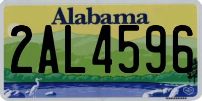 AL license plate 2AL4596