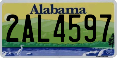 AL license plate 2AL4597