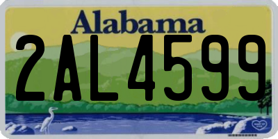 AL license plate 2AL4599