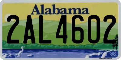 AL license plate 2AL4602