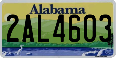 AL license plate 2AL4603