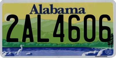 AL license plate 2AL4606