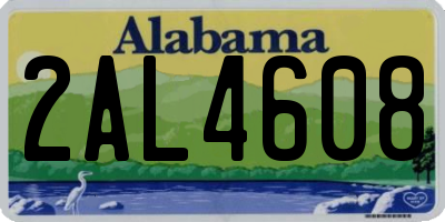 AL license plate 2AL4608