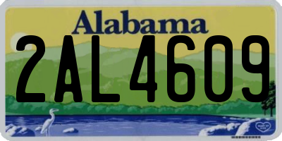 AL license plate 2AL4609