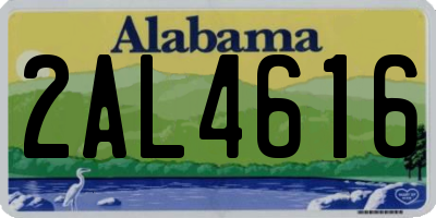 AL license plate 2AL4616