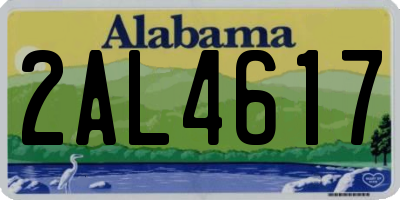 AL license plate 2AL4617