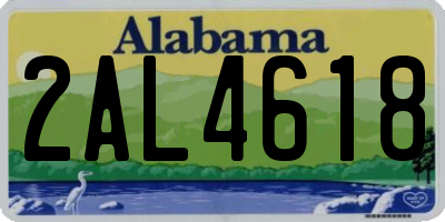 AL license plate 2AL4618