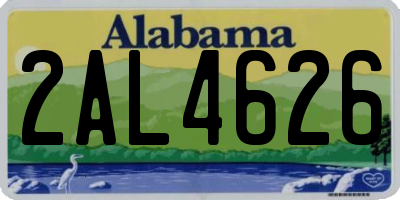 AL license plate 2AL4626