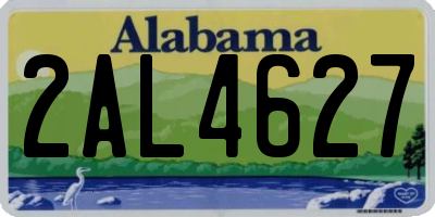 AL license plate 2AL4627