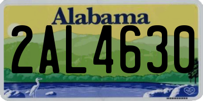 AL license plate 2AL4630