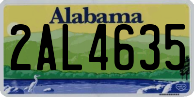 AL license plate 2AL4635