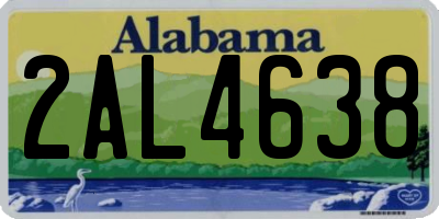 AL license plate 2AL4638