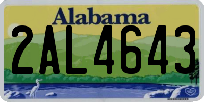 AL license plate 2AL4643