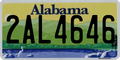 AL license plate 2AL4646