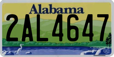 AL license plate 2AL4647