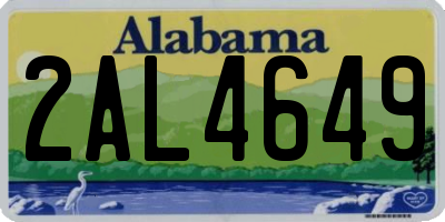 AL license plate 2AL4649