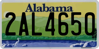 AL license plate 2AL4650