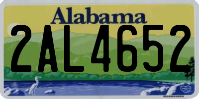 AL license plate 2AL4652