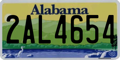AL license plate 2AL4654