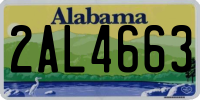 AL license plate 2AL4663