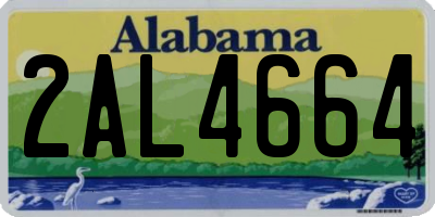 AL license plate 2AL4664