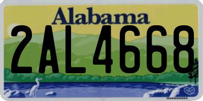 AL license plate 2AL4668