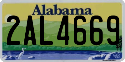AL license plate 2AL4669