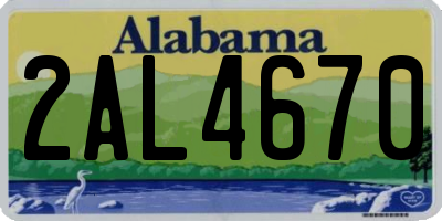 AL license plate 2AL4670