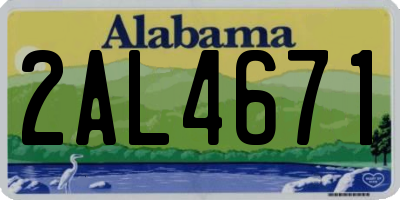 AL license plate 2AL4671