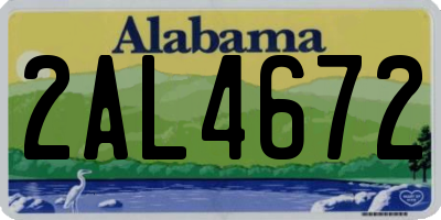 AL license plate 2AL4672