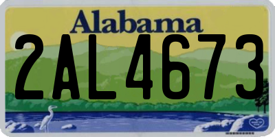 AL license plate 2AL4673