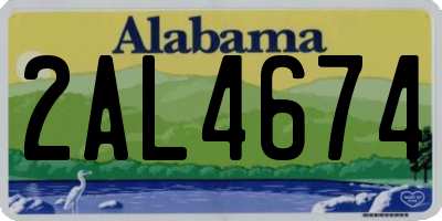 AL license plate 2AL4674