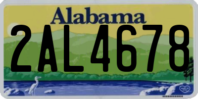 AL license plate 2AL4678