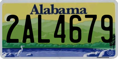 AL license plate 2AL4679