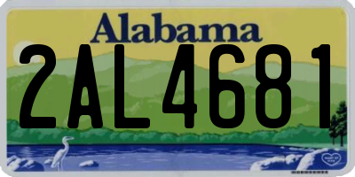 AL license plate 2AL4681