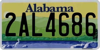 AL license plate 2AL4686