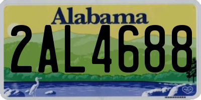 AL license plate 2AL4688