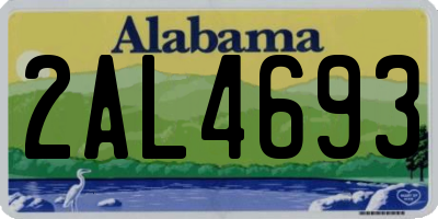AL license plate 2AL4693