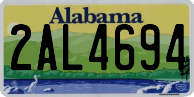 AL license plate 2AL4694