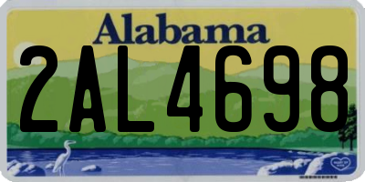 AL license plate 2AL4698