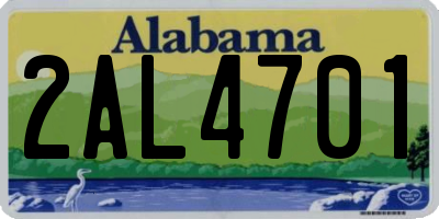 AL license plate 2AL4701